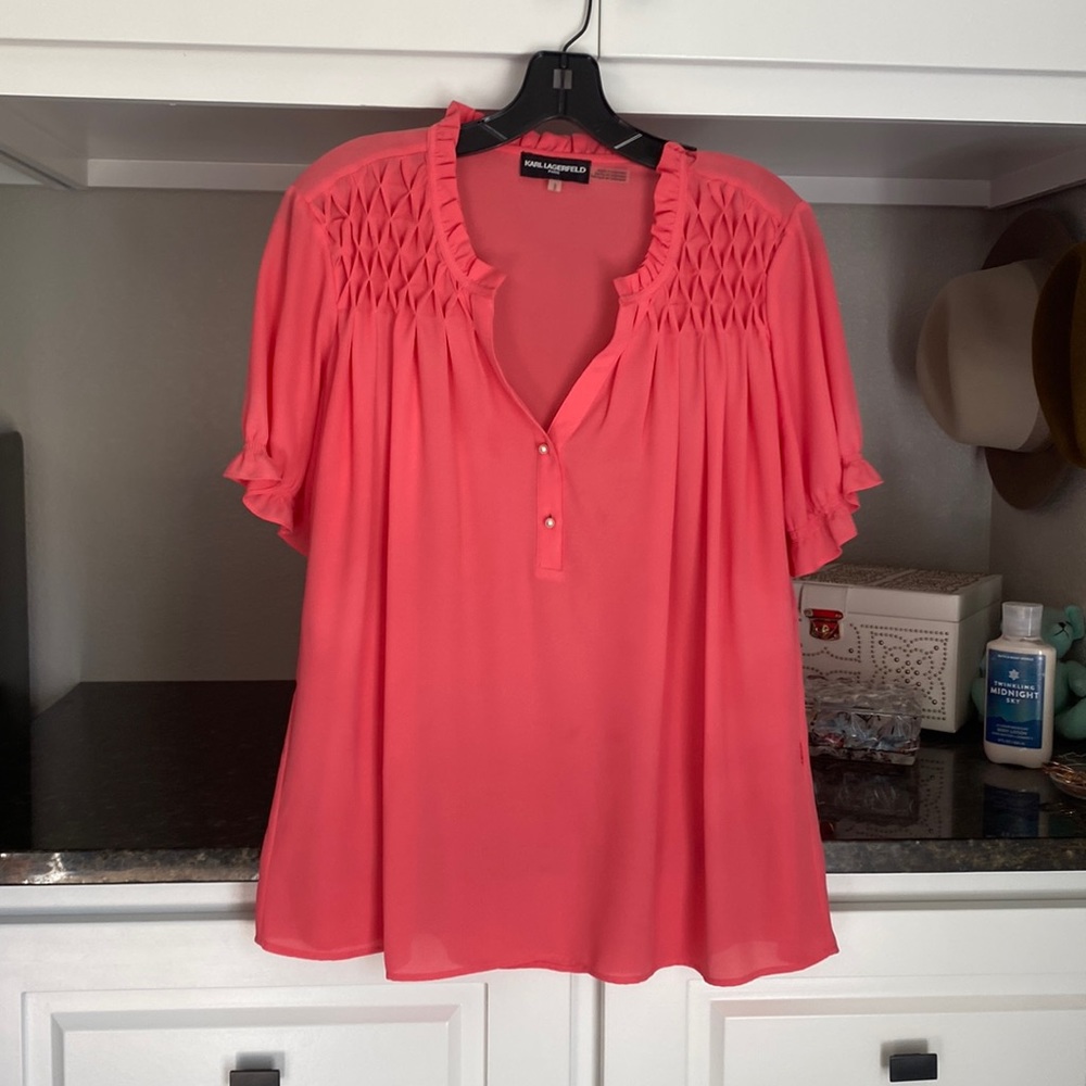 Karl Lagerfeld Coral Blouse